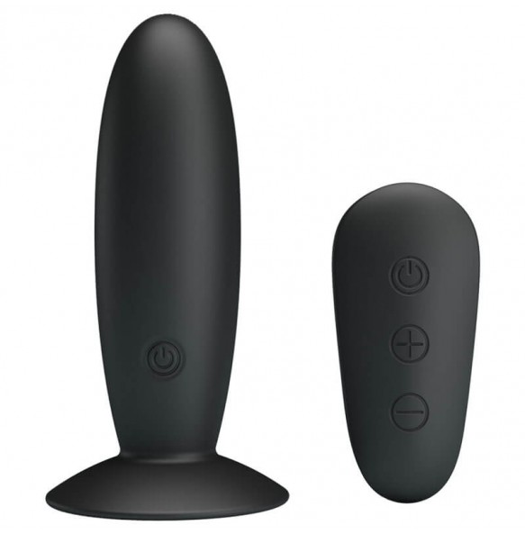 MR PLAY - Remote-Controlled Vibrating Anal Plug llll (Chargeable - Black)